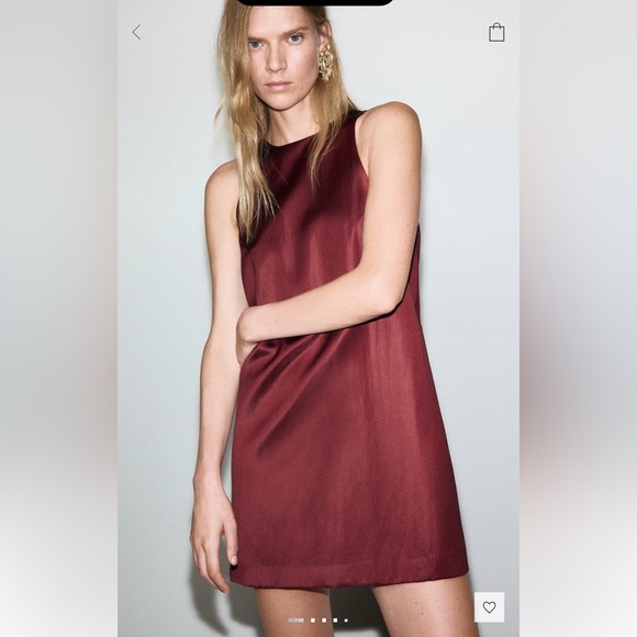 NWT - MANGO - Satin tie dress wine - 10 - Woman - Picture 2 of 3